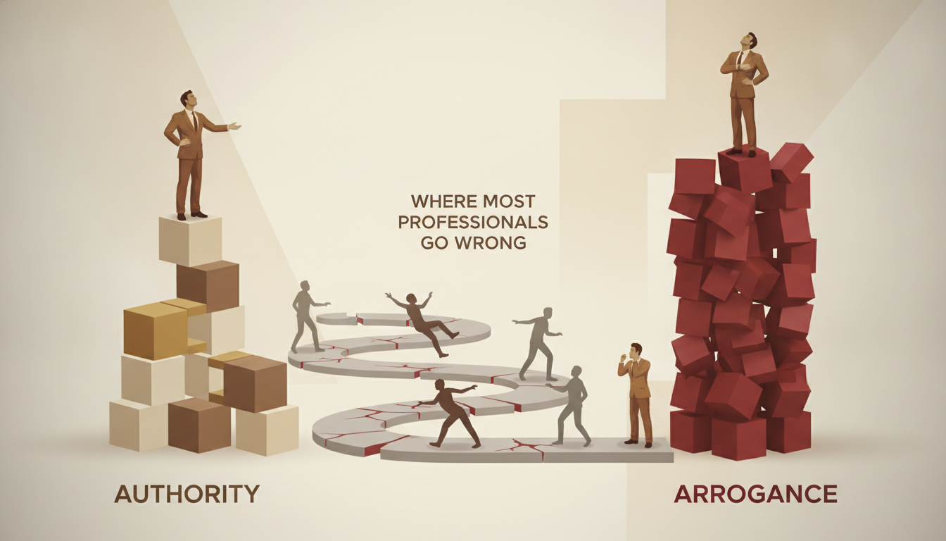 The Authority-Arrogance Spectrum: Where Most Professionals Go Wrong